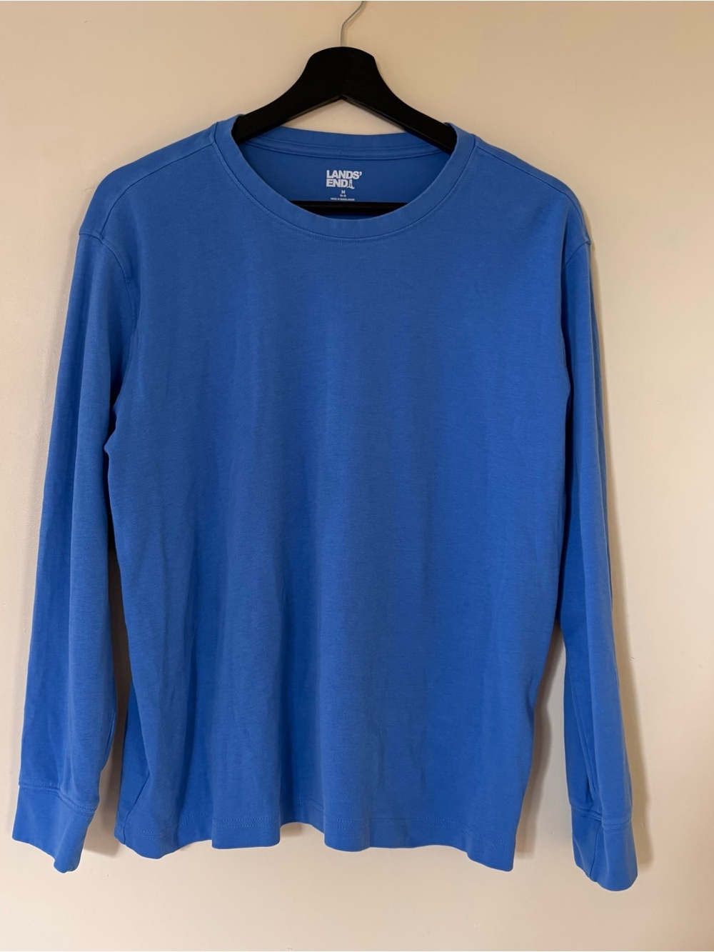 Lands' End Long-Sleeve Crewneck Tee in Bright Blue